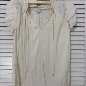 Current Air Cream Ruffled Blouse